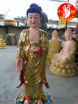 Low price hot sale boutique to attract Buddha glass fiber reinforced plastic resin Buddha statue gold painted Amitabha 48CM