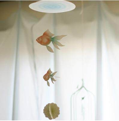 South Korea imports DIY paper wind chime card love card TTABLE OFFICE Fish - MOBILE