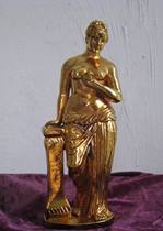 Flower Girl bronze gilded sculpture