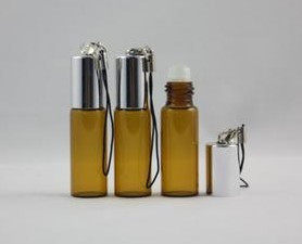 Portable small glass bottle 5ml brown ball bottle perfume bottle divided into bottle glass bottles and lobster hook ★
