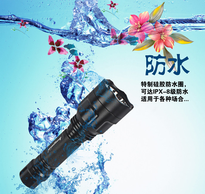 Outdoor Longxing loongsun LX-8015A long-range ultra-strong light flashlight delivery flashlight lenses