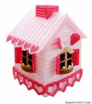 Three-dimensional embroidery wool embroidery cross stitch small house tissue box free cutting factory direct wholesale price 3 pieces