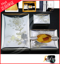 Japanese sterling silver chisel engraved gold coloring chrysanthemum figure desktop cigarette box cigarette set set Western antique silverware