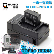 ruibo GoPro HD HERO3 battery AHDBT-201 301302 battery charger 