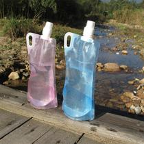 1 liter non-toxic and odorless PE folding water bag drawing lid straight drinking water bag environmentally friendly foldable kettle sports water bag