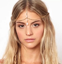 Bohemia head jewelry front forehead Indian Bride wedding jewelry female eyebrows Super fairy hair chain chain head chain dance