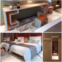 Beijing Guest House Hotel customizable with logo forming full set of furniture Soft bag bedside leaning on board back Alien Brief table
