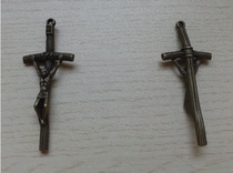  Bronze Jesus Scepter Necklace Pendant Cross pendant Rosary DIY accessories Jewelry Pendant Small gift Gift