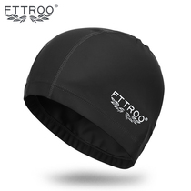 Hot spring swimming cap waterproof ear protection PU coating cap for men and women with long hair large swimming cap