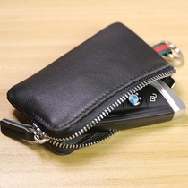 Key Bag Mens cowhide mini car key bag multi-function womens card bag Coin Coin Coin Coin wallet Korean