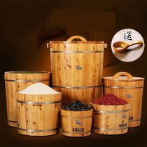 Cedar wood solid wood rice bucket 10 kg sealed moisture-proof 100 kg rice storage box household surface bucket rice tank 20 kg kitchen