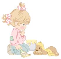 Cross stitch electronic drawings 4454 water drop doll 187 cute cartoon 98W * 95H26 color PAT source file