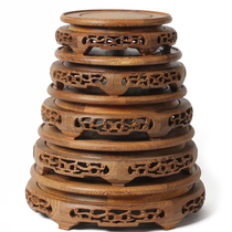 Redwood round teapot fish tank stone statue vase basin base chicken fin wooden solid wooden bracket