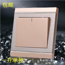 Type 86 switch panel switch socket M8 champagne gold stainless steel brushed single-on single-on single-on single-on single-on single-on single-on