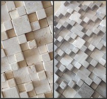 Beige gold and blue high and low stone seamless Chinese mosaic marble Antique surface Gray wood grain irregular high and low