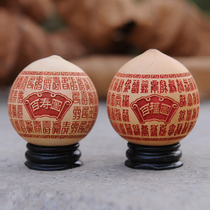 Boutique carving brand Egg gourd ornaments Baifu Baifu birthday painting hand twist gourd home crafts decoration