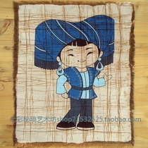 Miao batik fifty-six ethnic characteristics handicrafts Kindergarten hotel inn decoration painting Zhuang girl