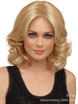 Foreigner gold European and American style WIG WIG long curly hair in fashion WIG high temperature silk hair set