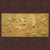 Earl sandstone relief background wall sandstone mural entrance living room and other new lotus leaf wall decoration factory direct sales