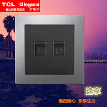 TCL-Legrand switch socket Yi series satin sand silver conjoined phone computer plug