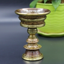 Ultra-thick real Nepal handmade red copper forged with gold and wrong golden ghee lamp bowl lamp holder lamp -8cm