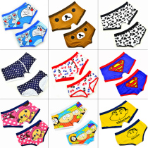 3 Korean version of cartoon couple panties cute anime personality male flat angle lady low waist briefs head