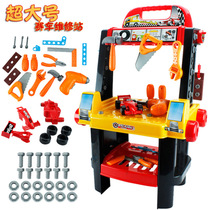 Past Home Emulation Childrens Toy Boys Hands Electric Drill Large Number Racing Engineering Repair Bench 2-in-1 Tool Suite