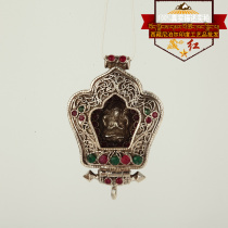 The characteristics of the Tibetan red ethnic exquisite handmade sterling silver carved silk inlaid ruby Manjusri Bodhisattva