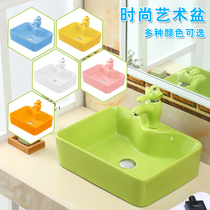 Small user bathroom kindergarten wash basin children ceramic color toilet square washbasin basin Basin