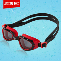 Zhouke childrens swimming goggles waterproof anti-fog multi-color fashion large frame HD comfortable boys and girls flat light swimming goggles