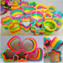 Rainbow circle plastic spring ring magic circle elastic circle childrens educational toy nostalgic toy