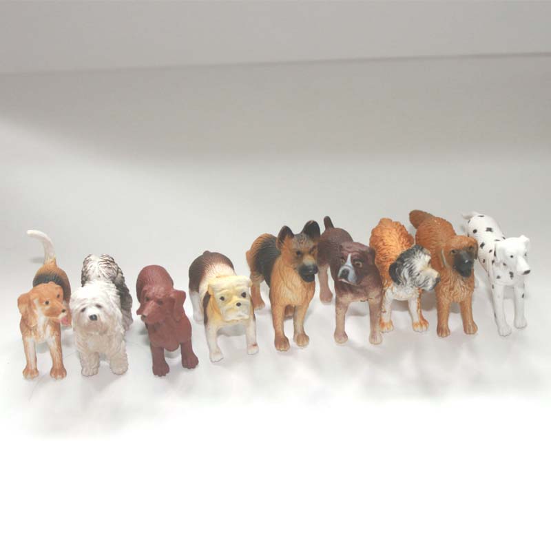 safari 仿真宠物狗模型玩具 斑点狗 古牧太 斗牛梗 名犬9件打包