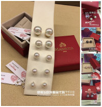 Spot Spain MAJORICA gift brief about 100 lap classic 925 silver plated 18K gold pearl earnail