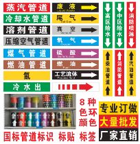 Reflective pipe marking) pipe label) flow direction arrow marking safety marking line color label self-adhesive