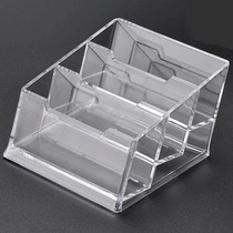 Organic transparent three-grid business card holder Business card display stand Three-layer business card box Business card holder Business card display stand Name holder