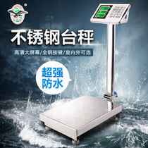 Big red eagle commercial stainless steel electronic scale waterproof electric weighing scale 100kg platform scale 300kg aquatic pricing scale