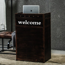 Vintage Wrought Iron Bar Hotel Hotel Front Desk Clothing Shop Hair Salon Cash Register Simple and Stylish Reception Desk