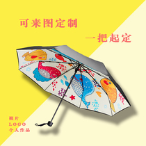 New to figure out to do DIY personality picture pattern LOGO photo Cartoon Beach Umbrella Custom Umbrella Stand Sunny