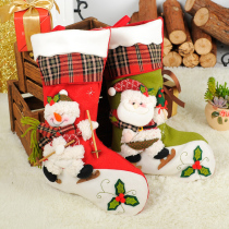 Same Dazzling Christmas Socks Decoration Candy Gift Bag Christmas Pendant Christmas Old Man Snowman Socks Gift Cloth Bag