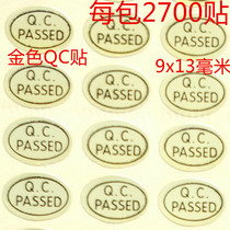 QC PASS quality inspection foil gold label sticker quality inspection qualified QC 9X13MM sticker 2700 sticker price