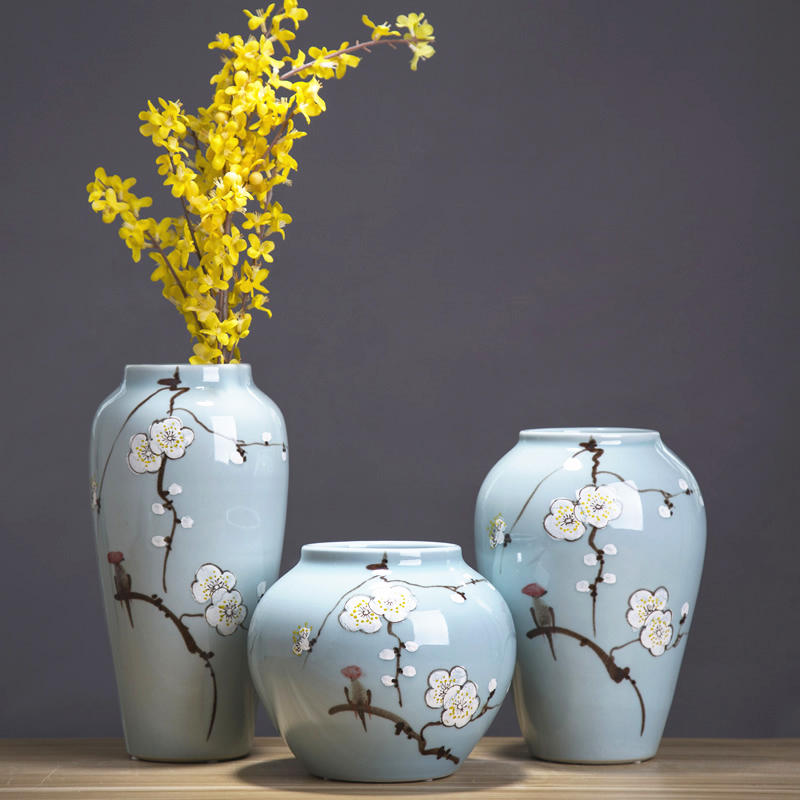 [$46.50] Jingdezhen New Chinese Ceramic Dry Flower Vase Creative Living