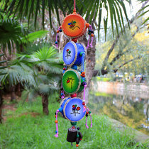 Flat drum quadruple string pendant Restaurant inn bar decoration Kindergarten pendant Lijiang Yunnan characteristic wind chimes gift