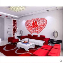Decorative press bed Wedding suede king-size wedding wall stickers Bedside background layout Wedding supplies Daquan