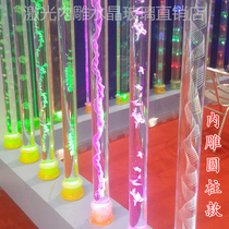 Laser fine grinding 3D carved crystal column Glass column Decorative column Lamp post cylinder Home improvement living room partition entrance