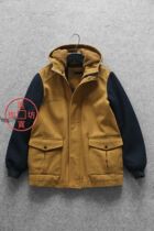 X071AB A week a clear third period diamond quilted sandwiched cotton inside the middle and long spliced wool coat men