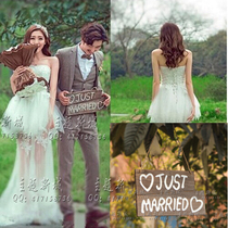 Korean style location shooting studio new wedding photography props Wedding photos English letters old hand-held board