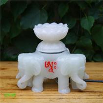 Imitation white jade six-tooth elephant electric warp wheel base