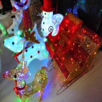 Christmas Ornaments Deer Car Big and Small Deer Christmas Sled Car Christmas Festival Scene Decoration Ornaments