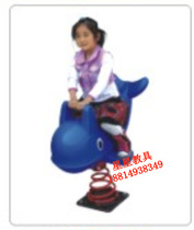 Factory direct kindergarten auxiliary supplies Outdoor children cartoon animal spring rocking horse rocking music Dolphin rocking music