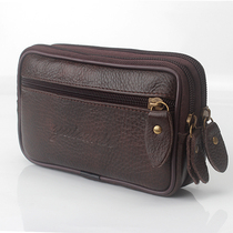 Mobile phone bag running bag men wear belt cowhide horizontal 5 5 inch 6 inch 7 inch multifunctional mobile phone case working site bag